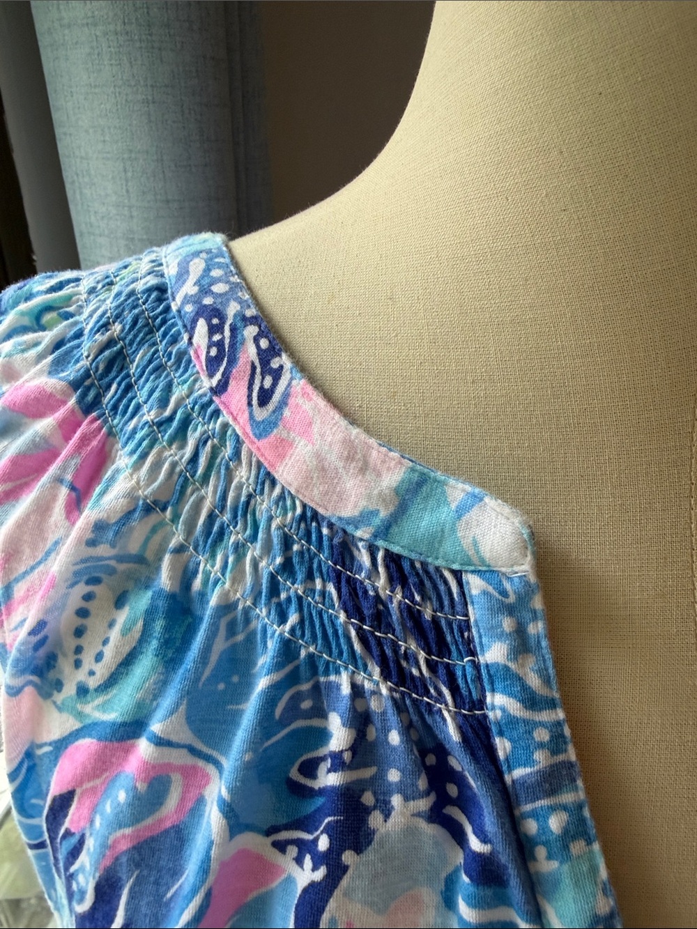 Lilly Pulitzer Blue Multi Floral-Print Sleeveless Tank XXL - Picture 3 of 6